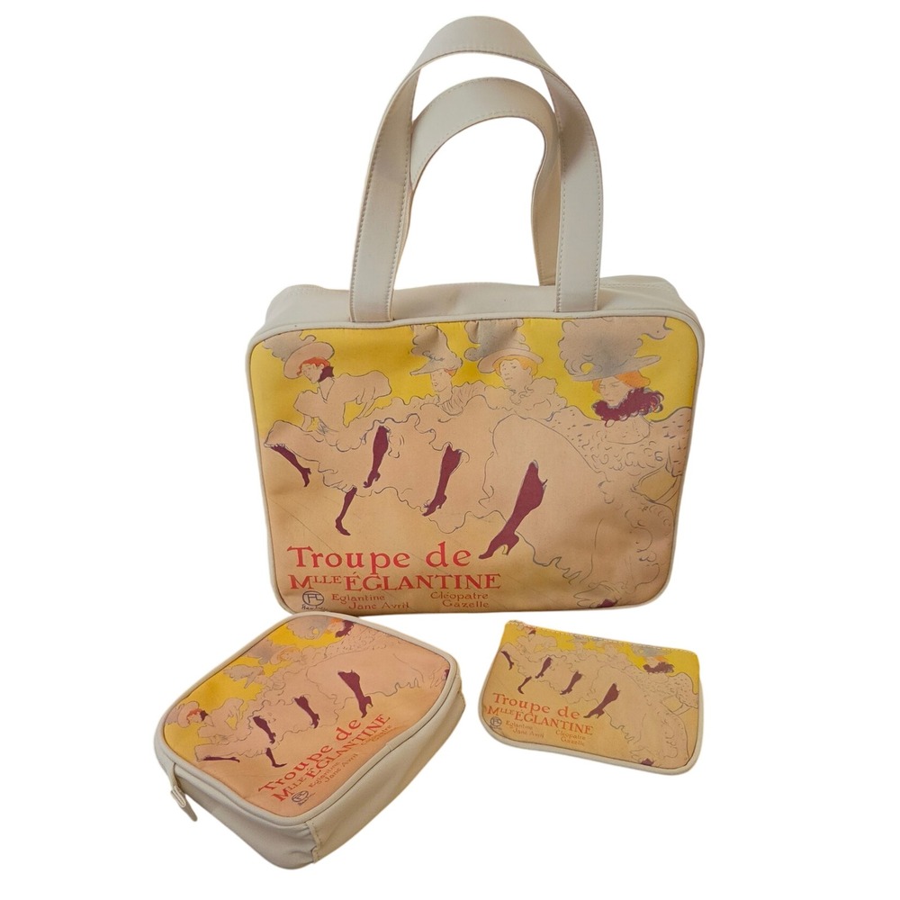 Rare Vintage 2005 Art Institute of Chicago Toulouse-Lautrec 3-Piece Bag Set
